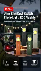 KLARUS E5 Plus Çift Anahtarlı Üçlü Işık Manyetik EDC El Feneri